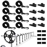 Pool Aufroller Aufrollvorrichtung Fahrbar Solarfolie, 8er Set Befestigungsbänder und Klammern, Pool Aufroller Haltebänder Solarfolie, Zubehörteile für Fahrbares Aufrollsystem für Pool Planen