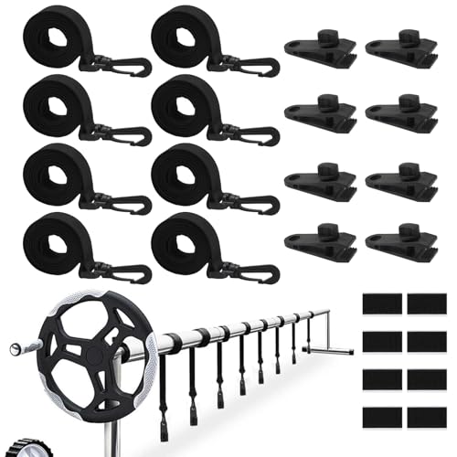 Kit de Fixation pour Bâche Solaire de Piscine, Kit de Sangles de Couverture Solaire pour Piscine Universelles, Serrage de Couverture de Piscine Sangles de Fixation, pour Couvertures de Bâches