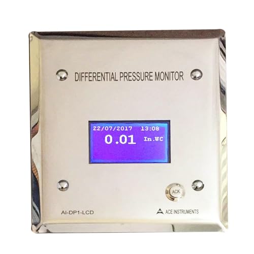 Image of Digital Differential Pressure Indicator (Range:-180 to 180 Pascals) for Isolation Rooms, Pharmaceutical Clean Rooms Along with Calibration Certificate Model: ACE AI-DP1-LCD