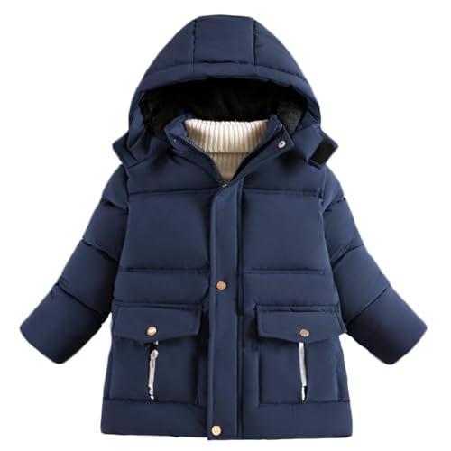 Kids Winter Coats Boys Puffer Jackets With Hood Fleece Warm Clothes Snow Outwear