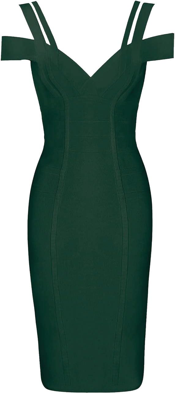 Whoinshop Women's Rayon Sexy V Neck Bodycon Clubwear Party Bandage Dress - Image 5