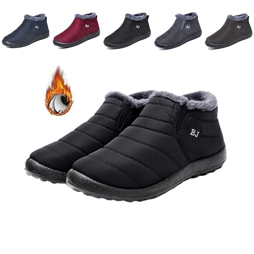 Womens And Men Snow Boots Waterproof，Women'S Winter Thermal Boots，Winter Warm Hiking Work Comfy Boots Sneakers Walking Shoes