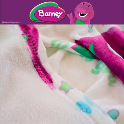 Image of Franco Collectibles Barney Heart Retro Bedding Super Soft Cozy Plush Throw, 46 in x 60 in, (Officially Licensed Product)