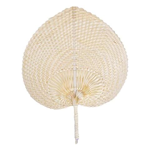 Natural Dried Palm Leaves Dry Palm Leaf Handmade DIY Art Wall Hanging Decorations Pure Handmade DIY Heart Shaped Bamboo Woven Fan Summer Cooling Fan Window Party Wedding DIY Wall Decor Cover