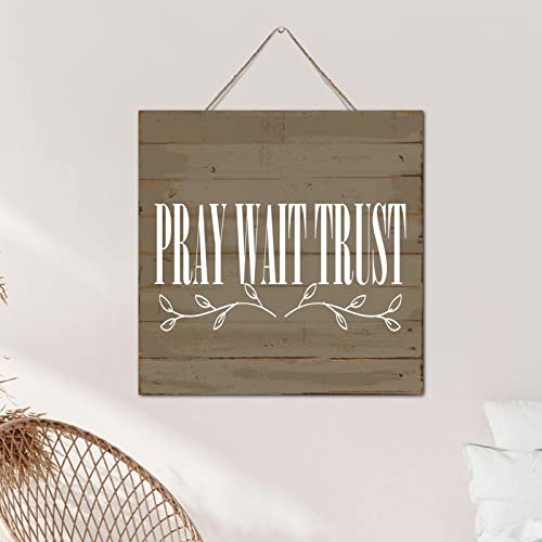 Cuadro Pray Wait Trust para decorar paredes de cocina y baño con estilo 6