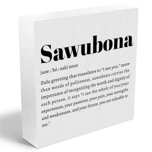 Sawubona Self Love Rustic Home Office Decor Wooden Box Sign,