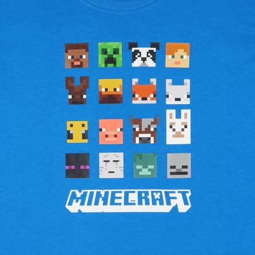 Minecraft Video Game T-Shirt Boys' Creeper Blaze Bee Llama Character Faces Grid Youth Tee3