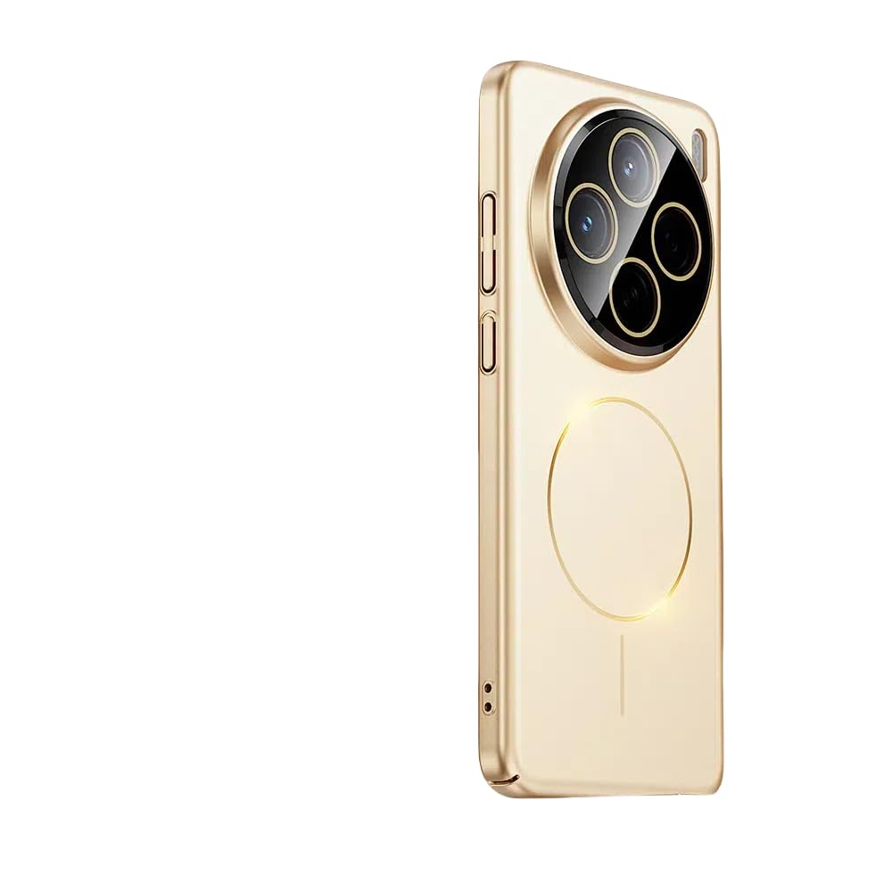 Gruattreay Case Compatible with Vivo X200 Pro Mini, Skin-friendly Phone Case with Fully Wrapped Lens Protection, Ultra-thin Protective Cover for X200 Pro Mini (Gold)