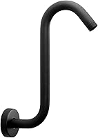 Vista 10 de NearMoon Brazo elevador de cabezal de ducha en forma de S, brazo extensor de ducha con brida, conexión estándar de 1/2 pulgada, accesorio de baño