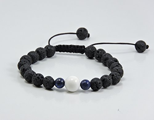 Hands Of Tibet Tibetan Mala Lava Stone Wrist Mala Bracelet for Meditation (Lapis)3