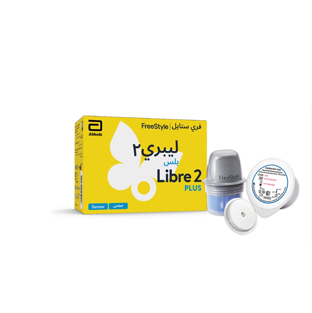 FreeStyle Libre 2 Plus, Continuous Glucose Monitoring, Smart Sensor for CGM Diabetes Blood Monitoring, Compatible with Smart Devices, 15 Days of Accurate & Needleless Testing, Glucometer Monitor
