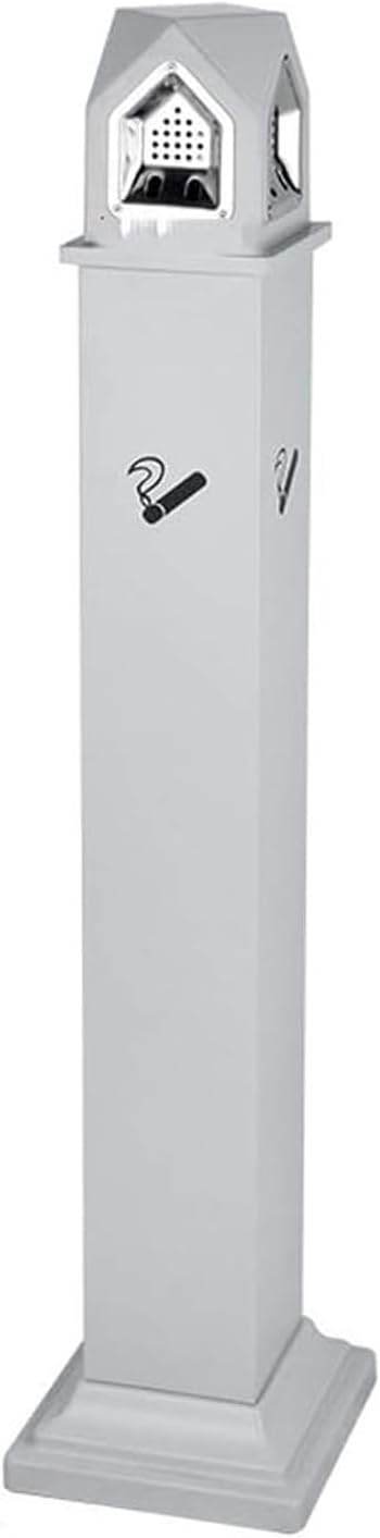 Outdoor Standing Ashtray, Commercial Cigarette Butt Disposal Receptacle, Stainless Steel Smoking Bucket, Outdoor Trash Receptacle for Commercial Streets(Black)