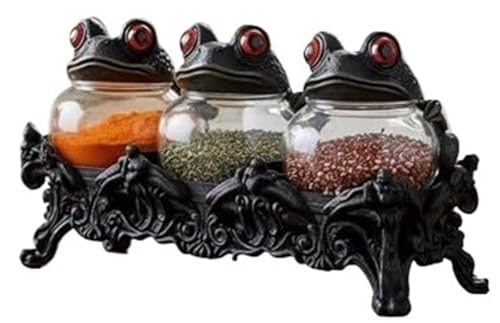 Frascos De Especias De Boticario Witchy Frog, Frascos De Boticario Vintage Hechos A Mano con Tapas De Rana Juego De 3 Frascos De Especias De Rana For Sal Pimienta Y Hierbas(1pcs)