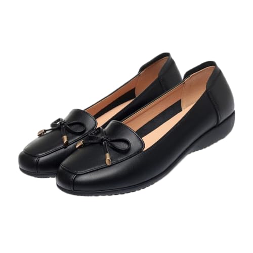 レディース リボン紐 モカシン シューズ 対応 レディース 靴 スリッポン 黒 モカシンシューズ ぺたんこ パンプス 本革 豚革 フラットシューズ 婦人靴 レディース 春 23.0cm 夏 秋 冬 痛くない ドライビングシューズ 大きいサイズ 滑り止め