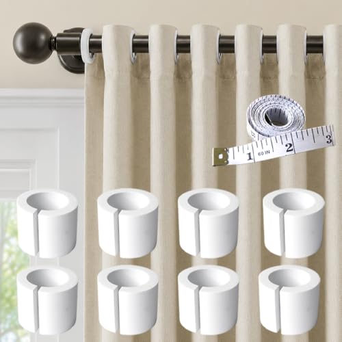 8Pcs Curtain Spacers for Grommet Drapes with 1 Soft Tape Measure - 50mm