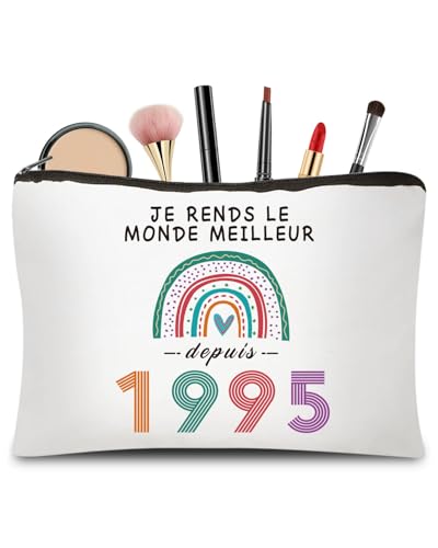 CoCoCherry - Presente de aniversário para mulher de 30 anos, presente de 30 anos, aniversário, mulher, estojo de maquilhagem, presente personalizado para mulher de 30 anos, 1995, 1995, 1995, 1995