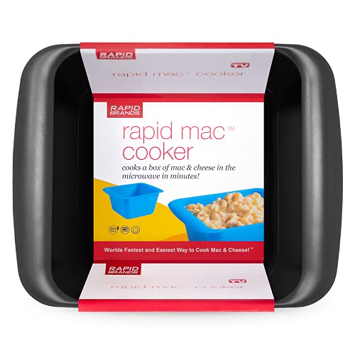 Rapid Mac Cooker | Microwave Macaroni & Cheese in 5 Minutes | Perfect for Dorm, Small Kitchen or Office | Dishwasher Safe, Microwaveable, BPA-Free | Black