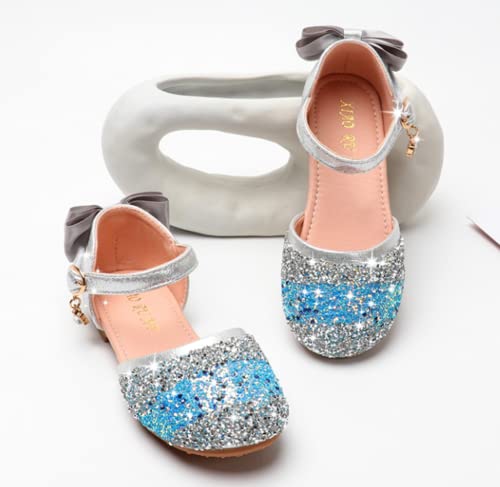 Girls Dress Shoes Glitter Princess Ballerina Flat Mary Jane Party Wedding Flower Sandals2