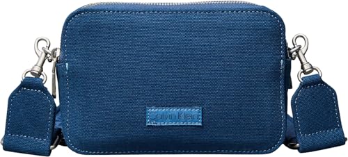 Calvin Klein Webbing Strap Canvas Camera Bag Lv04f3385g, Crossover para Mujer, Blue (Ensign Blue), One Size