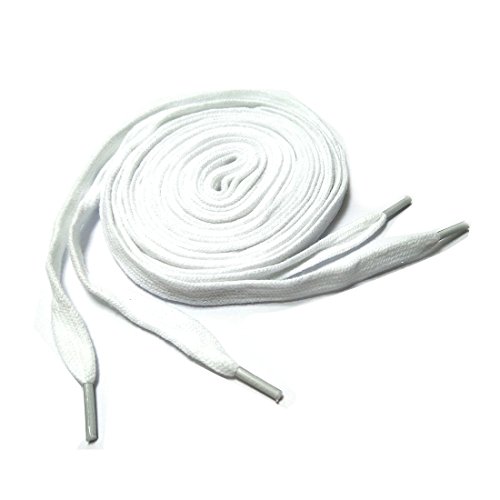 Lihuamao Pure Cotton White Shoelaces 39'' 43'' 47" 51'' 55'' 86'' Inch Length Brown Black 8Mm Width For Sport Canvas Shoes (47Inch/120Cm, White) #TOP3