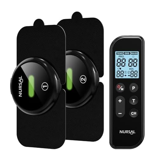NURSAL Wireless TENS Unit Muscle Stimulator, Dual Host TENS EMS Machine for Pain Relief, 18 Modes 20 Intensity Remote Control Pulse Physical Electrotherapy for Back Shoulder Pain (2 Pads)