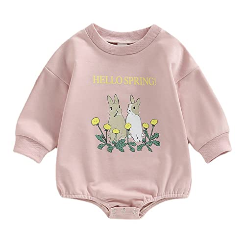 Baby Girl Boy Crewneck Sweatshirt Romper, Long Sleeve Rainbow Pullover Sweater Top Warm Fall Winter Clothes