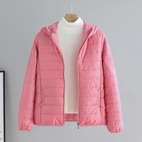 Puffer Jacket Womens Women's Quilted Lightweight Jackets Travel Full Zip Long Sleeve Puffy Coat with Hood Fall Casual3