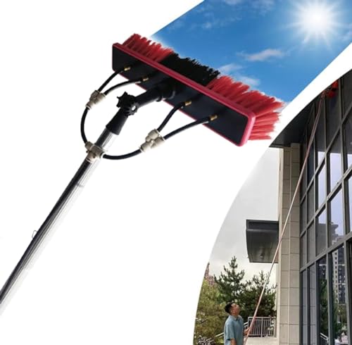 Portabotellas telescópico con Cepillo de Lavado para la Limpieza de techos y Ventanas de Cristal, Mango Extensible para una Limpieza eficiente.