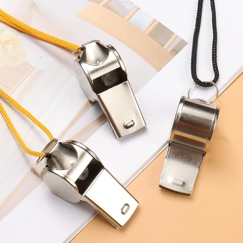8 silbatos metálicos con cordón para entrenadores miniatura 4