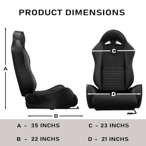 Image of ASE GAMING APEX Series Ergonomic Racing Seat with Adjustable Sliders for Race Simulator Cockpit Wheel Stand,Gaming Chair,Sim Video Game Chairs,180 Degree Reclining 3 Years Warranty (Black)