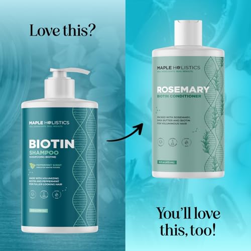 Image of Volumizing Biotin Shampoo for Thinning Hair - Invigorating Peppermint Shampoo for Fine Hair with Argan Coconut and Olive Oils - Vegan & Color Safe - Paraben Silicone & Sulfate Free (25 Fl Oz)