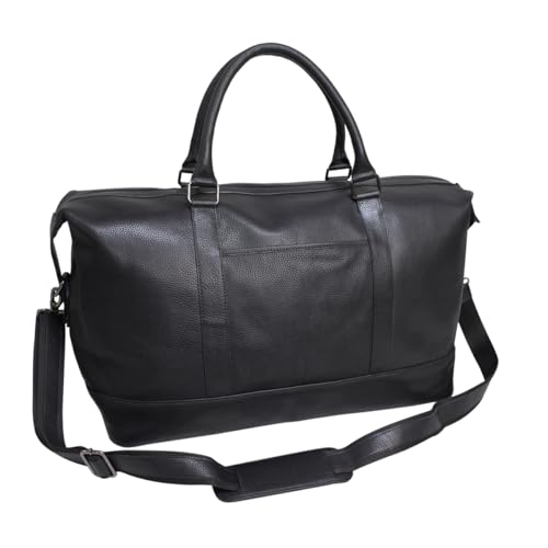 Preferred Nation P6538.BLK 12 x 22 x 10 in. Prato Leather Duffel Black