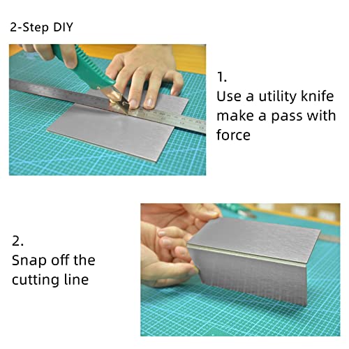 40-Pack 3"X6" Brushed Silver Aluminum Peel And Stick Tile Backsplash Panels (Brushed Aluminum) #TOP4