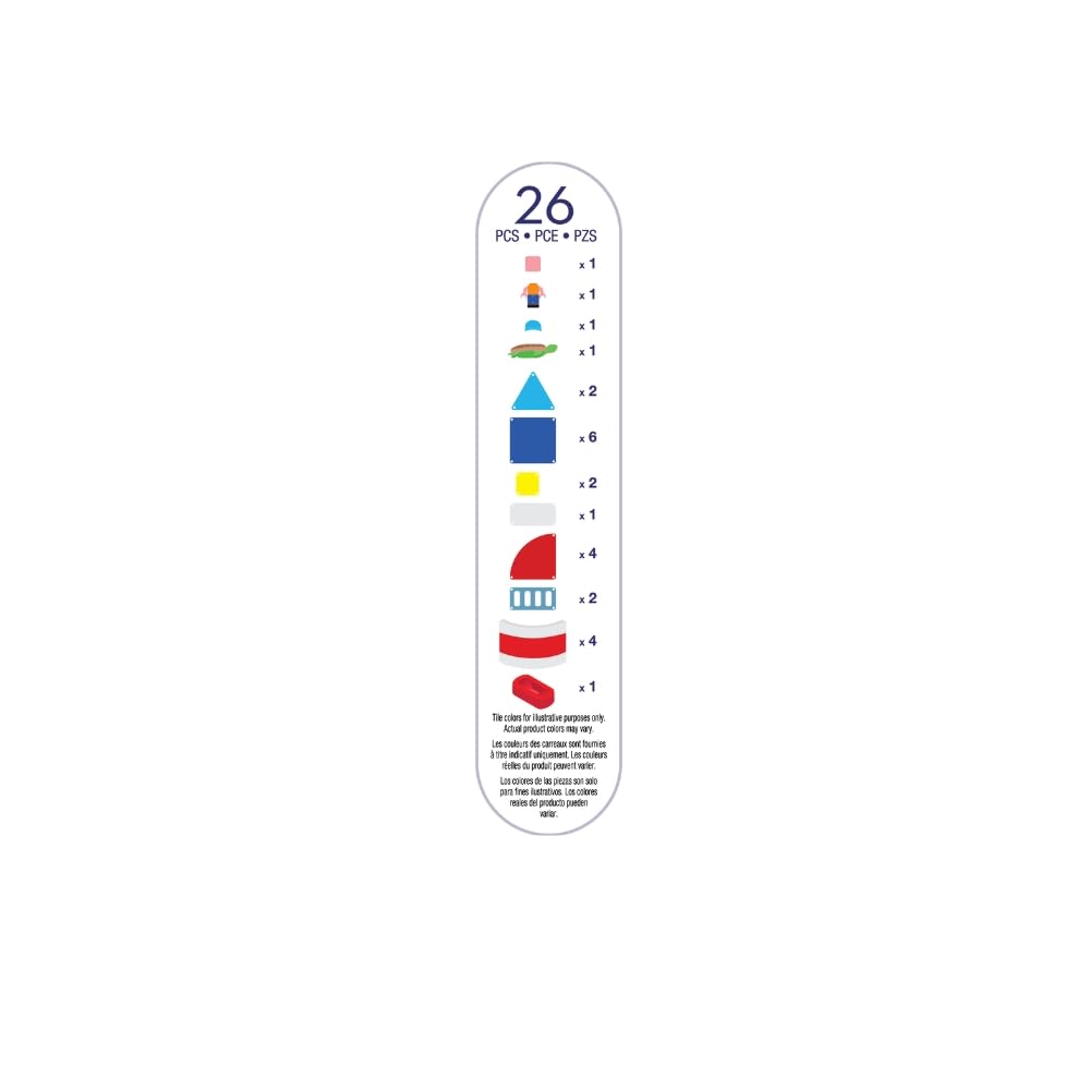 Magna-Tiles Lighthouse Rescue 26-częściowy magnetyczny zestaw konstrukcyjny, oryginalna marka magnetyczna