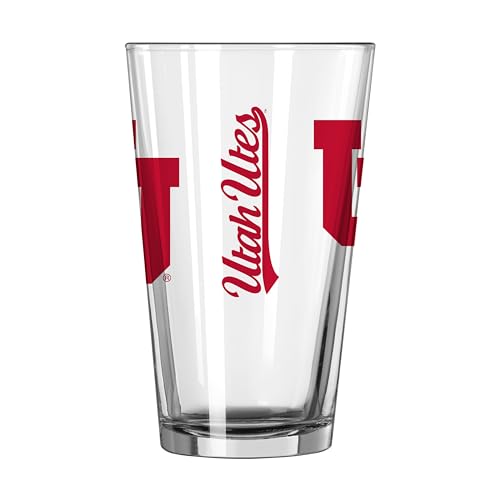 Image of Logo Brands NCAA 16 oz Pint Glass - Durable Glass With Bold Team Color- Chip-Resistant Rim Drinkware For Fans, Tailgates, Home Bars & Everyday Use