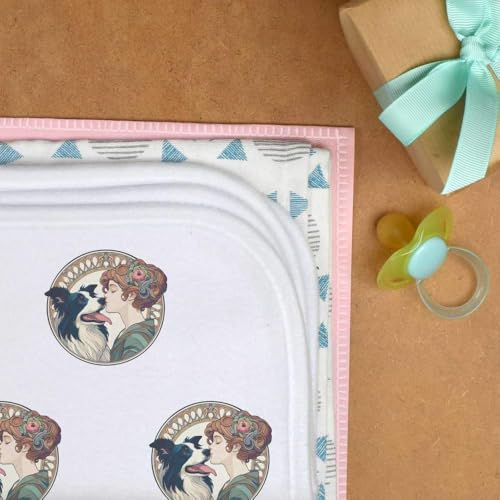 Azeeda 'Girl with Border Collie' Baby Burp/Wash Cloth (BC00030015)3