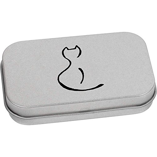 Azeeda 80mm 'Cat Outline' Metal Hinged Tin/Storage Box (TT00090617)