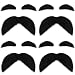 Shzbtdo 4 Pack Black Mustache and Eyebrows, Funny Haloween Costumes for Adults, Self-Adhesive Bushy Eyebrows Costume Accessories for Halloween, Cosplay, Book Character School Dress-Up