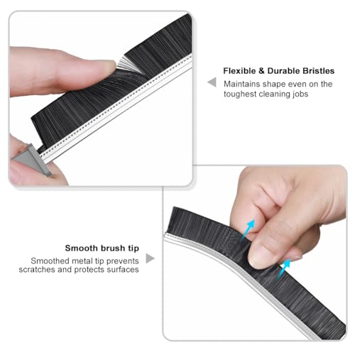 Image of Hard Bristle Crevice Cleaning Brush, Gap Cleaning Brush, Small Cleaning Brush, Grout Brush, Kitchen Brush, Bathroom Crevice Brush for Toilet, Home, Bathtub, Sink, Household, Window - 3 Pcs