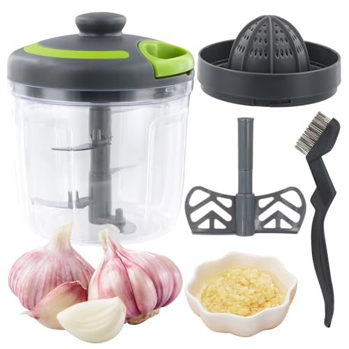 Culinavog Hachoir Manuel, Hachoir à oignon, Hachoir à oignon Manuel avec 3 Lames en Acier Inoxydable, Hachoir Multifonction pour Couper Les légumes, Les Fruit, Les oignon, l'ail, Les Noix, Les tomates