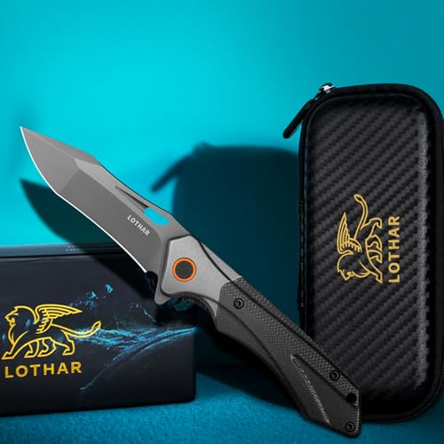 Image of LOTHAR Lich King Folding Pocket Knife, Tactical Pocket Knife for Men Women | 2.95 inchD2 Steel, G10 Handle, Mini Cool EDC Knife for Camping, Survival, Outdoor, Christmas Halloween Father Day Gifts for Him