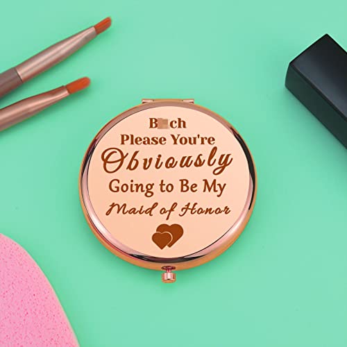 Bridesmaids Gifts From Bride Maid Of Honor Gift For Girls Sister Friend Wedding Gift Compact Makeup Mirror Bridal Shower Gifts Thank You Gift For Bridesmaids Engagement Gift Folding Makeup Mirror #TOP4