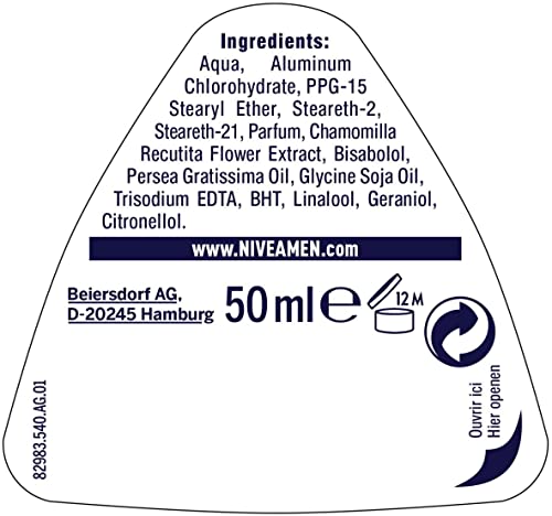 Nivea déodorant anti transpirant 24h protection anti irritation 50ml - vue 5