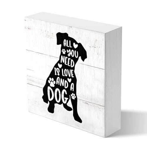 All-You-Need-is-Love-and-a-Dog-Rustic-Dog-Wood-Box-Sign-Desk-Decor-Funny-Dog-Wooden-Box-Block-Sign-Decorations-for-Home-Tabletop-Desk-Decor-Dog-Lover-Gifts-5-X-5-Inch All You Need is Love and a Dog Rustic Dog Wood Box Sign Desk Decor Funny Dog Wooden Box Block Sign Decorations for Home Tabletop Desk Decor Dog Lover Gifts 5 X 5 Inch
