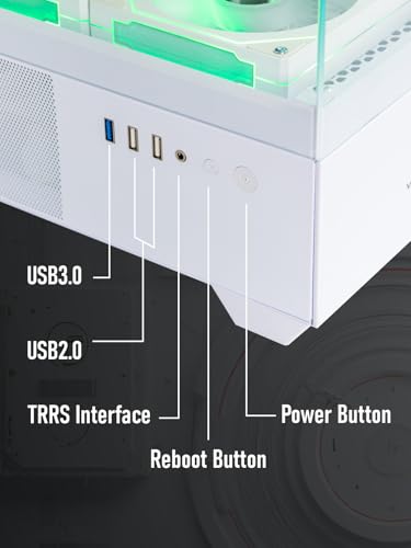 Image of White Custom ARGB Gaming PC Desktop Computer - Core i7-8700K up to 4.7GHz, RTX 3050 6GB, 16GB DDR4 RAM, 1TB SSD, Wi-Fi 6 & Bluetooth 5.4, 9x ARGB Fans, 650W PSU, Windows 11