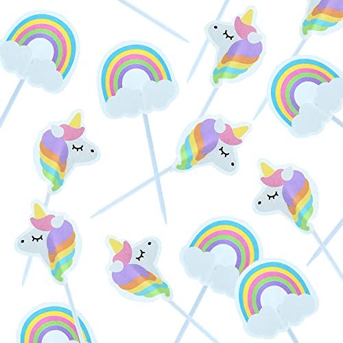 Baked With Love Unicorns and Rainbows Lot de 24 pics à cupcakes en forme de licorne Cover