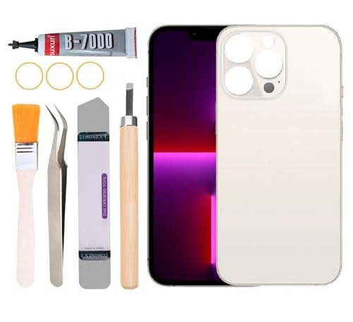 Yuntunele Back Glass Replacement for iPhone 13 Pro Max All Carriers with Professional Repair Tool Kit (Gold)