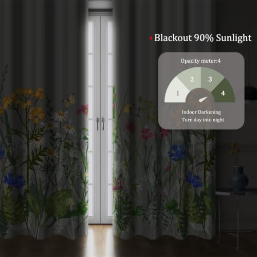 Rideaux fleurs sauvages pour salon ambiance nature et cosy - 4