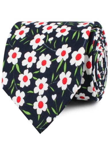 Image of OTAA Floral Necktie Casual Ties for Men - Perfect Neck Tie for Groomsmen Wedding Ties or Formal Occasions