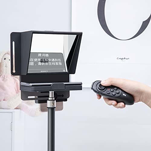 Teleprompter de 16 pulgadas con vidrio divisor 70/30 y control remoto para tabletas 8